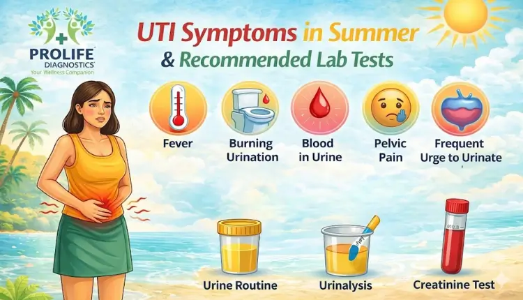 Summer UTI symptoms with essential diagnostic lab tests